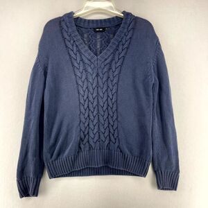 Saint+Sofia Cable Knit Sweater Dark Blue‎ Ladies Size S